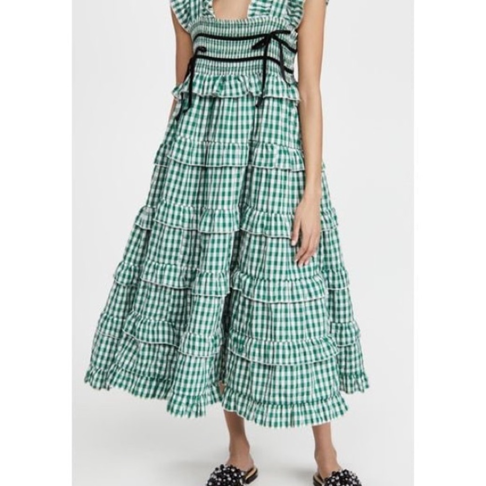 Sister Jane
Women's Green Roller Gingham Midi Dress With Tags
